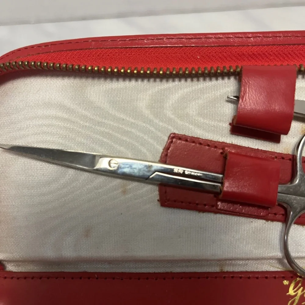 Vintage Griffon shears Grooming Set Red Case Made in Austria Stainless Steel